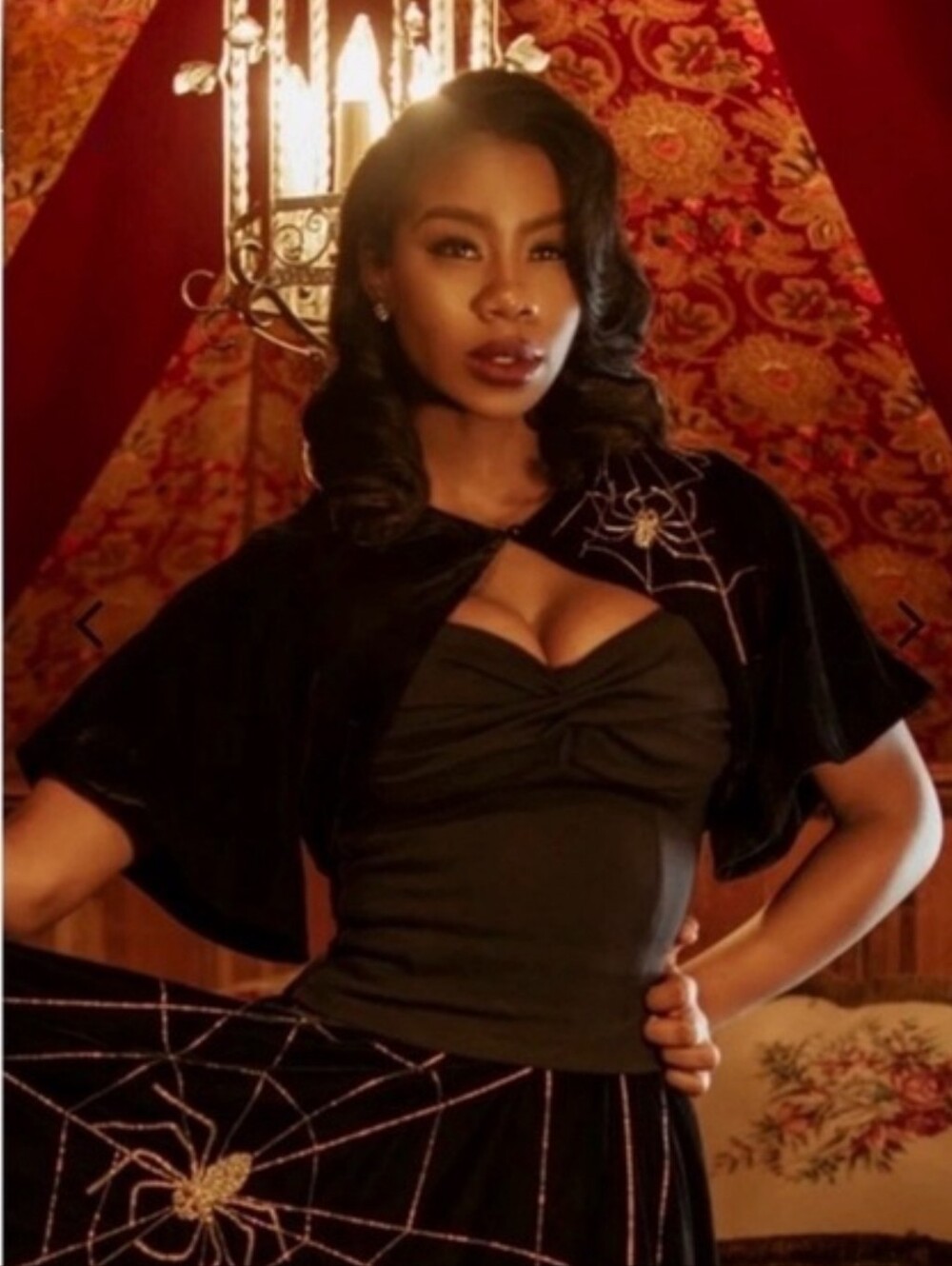 La Femme En Noir A Spider's Kiss Velvet Bolero, Size 2x NWT